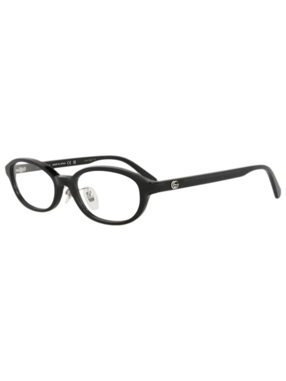 New Gucci Women's Eyeglasses Round Oval Recycled Acetate Frame Black Black